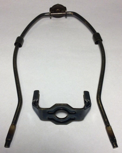New 8" Brass Lamp HARP Shade Holder w/Base for Lamp Repair Antique Bronze Finish - Stone Door Lamps