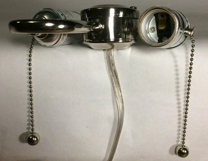 New Wired S - Type 2 - Light Lamp Cluster w/ Pull Chain Sockets, Nickel Finish #412N - Stone Door Lamps