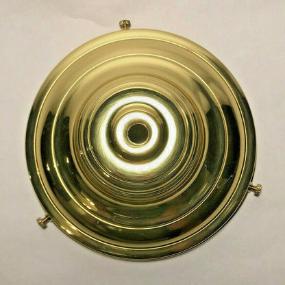 New Spun Brass 6" Fitter Fixture Shade Holder w Set Screws, Polished & Lacquered - Stone Door Lamps