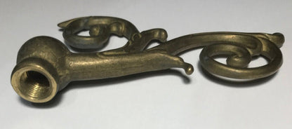 New Cast Brass Lamp Arm Back, 4" Ht. x 2 1/4", 1/8Fx1/8F (3/8") #AB487U - Stone Door Lamps