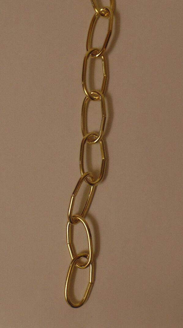 New 3' Brass Plated 10 Gauge Steel Chandelier Fixture Oval Lamp Chain #FC995 - Stone Door Lamps