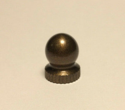 New Small Antique Bronze Knob Finial For Standard Lamp Harps, 9/16" ht. #BF958B