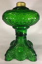 New 9 1/2" Princess Feather Dark Green Glass Oil Lamp Font, Victorian Era #PF508 - Stone Door Lamps