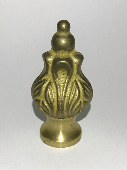 New 2" Antique Style Unfinished Brass Acanthus Lamp Finial, 1/8F Tap (3/8") 846U - Stone Door Lamps