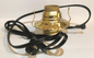 New Brass Plated #2 Electric Lamp Burner With 6 ft. Black Cord #EB204B - Stone Door Lamps