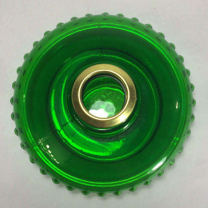 New Dark Green Glass Oil Lamp Font For Cast Iron Wall Bracket No. 2 Collar #105