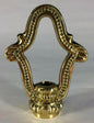 New 2 3/4" Ht. 1920s Style Fixture Loop With Wire Way, Polished Brass 1/8F FL938 - Stone Door Lamps