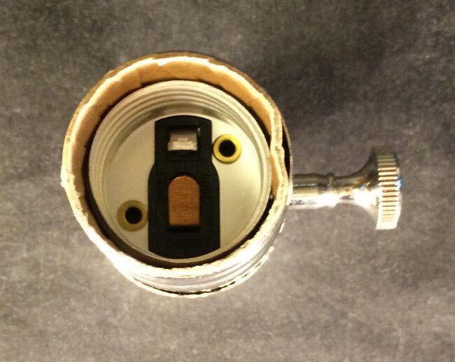 New 3 - Way Turn Knob Lamp Socket Nickel Plated Solid Brass Industrial Style #273N - Stone Door Lamps
