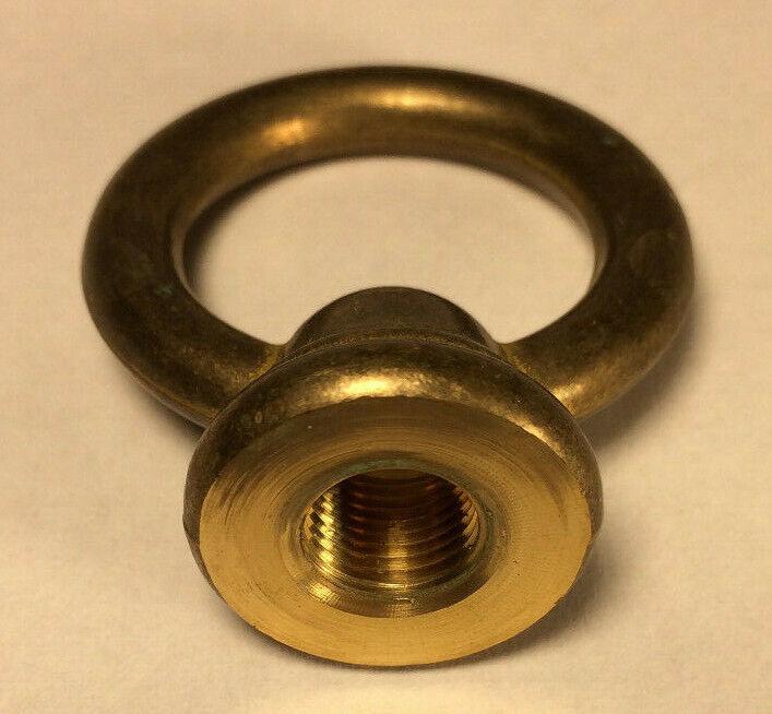 New 1 3/4" Unfinished Cast Brass Loop Lamp Part With Wire Way, 1/8F Tap #BL968U - Stone Door Lamps