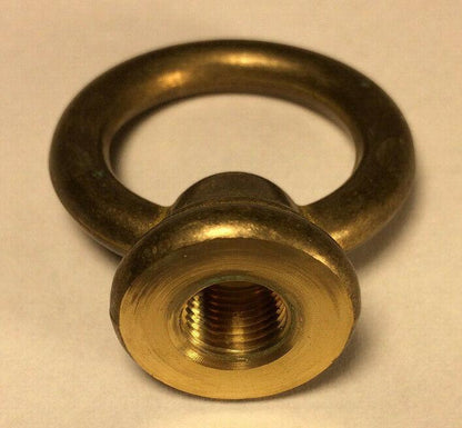 New 1 3/4" Unfinished Cast Brass Loop Lamp Part With Wire Way, 1/8F Tap #BL968U - Stone Door Lamps