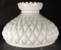 New Diamond Quilted Student Lamp Shade, Cased Opal Glass, Crimp Top, 10" Fitter