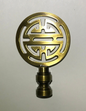 New 2 3/4" Brass Oriental Lamp Finial, Antique Brass Finish, 1/4-27F #BF161A