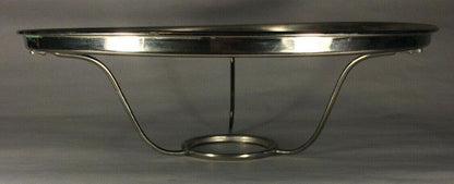 10" Solid Brass Under Burner Shade Ring Holder For Aladdin Burner, Nickel Plated - Stone Door Lamps