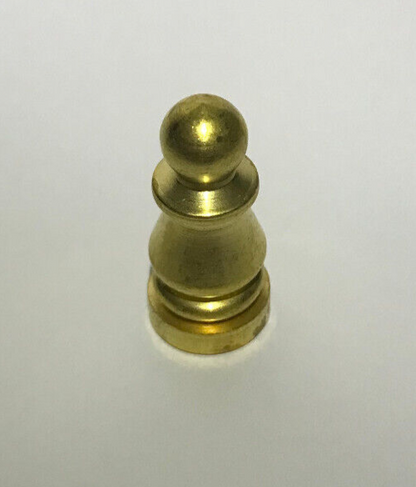 New 1" Height Unfinished Brass Colonial Lamp Finial, 1/4-27F Tap, #BF967U