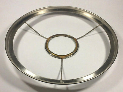 New 10" Solid Brass Rayo & Central Draft Burner Shade Ring Holder, Nickel Plated - Stone Door Lamps