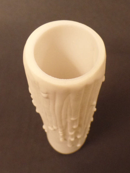 New 6" Flat  White PolyBeesWax Chandelier Lamp Candle Cover w/ Drips, Standard
