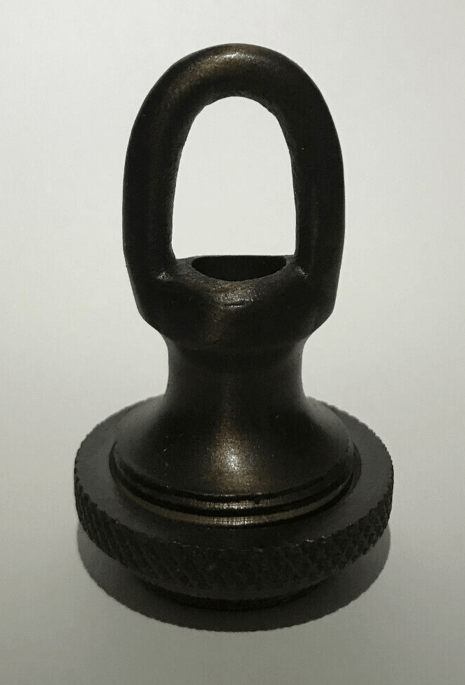 New 1 3/4" Antique Bronze, Brass Screw Collar Loop For Canopy W/ Wire Way, 1/4F - Stone Door Lamps