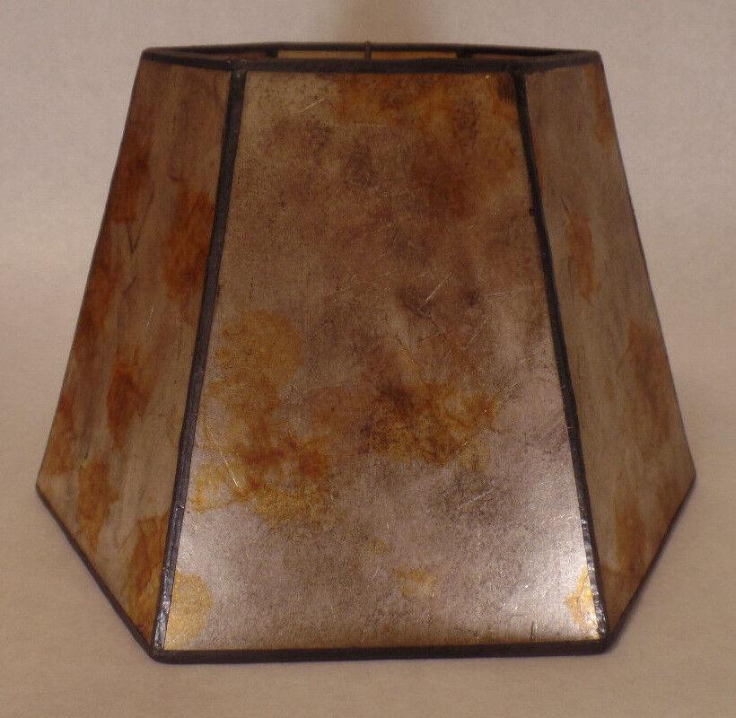 7" x 12" x 7 1/2" Onyx Color Hexagon Style Mica UNO Bridge Floor Lamp Shade 702S - Stone Door Lamps
