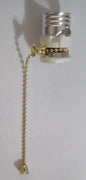 PORCELAIN PULL CHAIN LAMP LIGHT SOCKET INTERIOR w/ Brass Finish Chain #SO210P