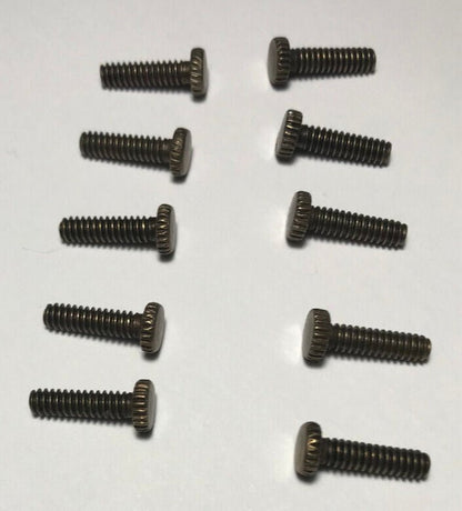 New Lot Of 10 Steel 1/2" Long Antique Brass Finish Thumbhead Screws 6/32 Thread - Stone Door Lamps