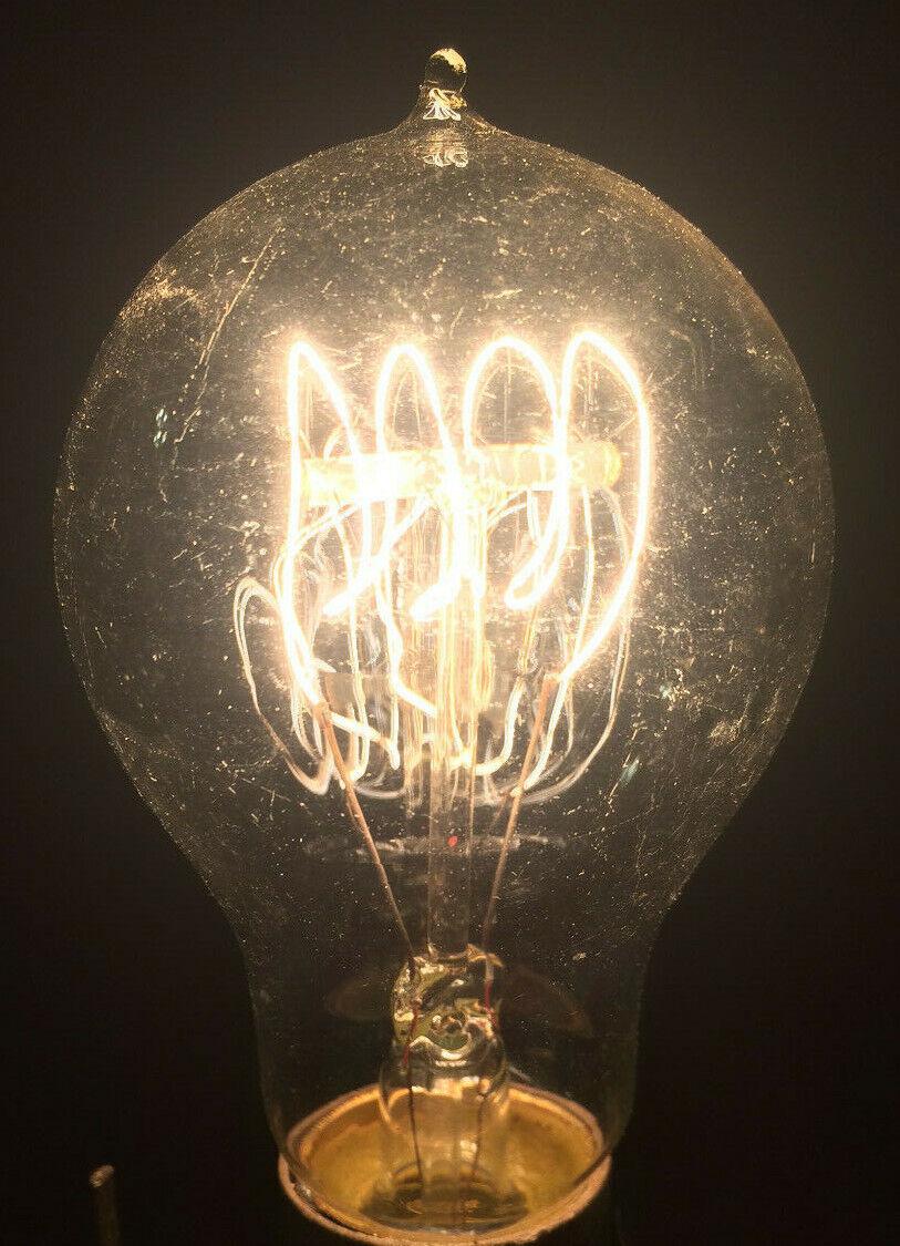 New Edison Base Quad Loop Filament Light Bulb, Antique Style, 60 Watt, #LB110 - Stone Door Lamps