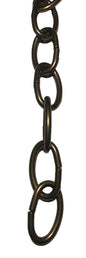 New 3 ft. 5 Gauge Oval Steel Chandelier Fixture Lamp Chain, Antique Brass Finish - Stone Door Lamps