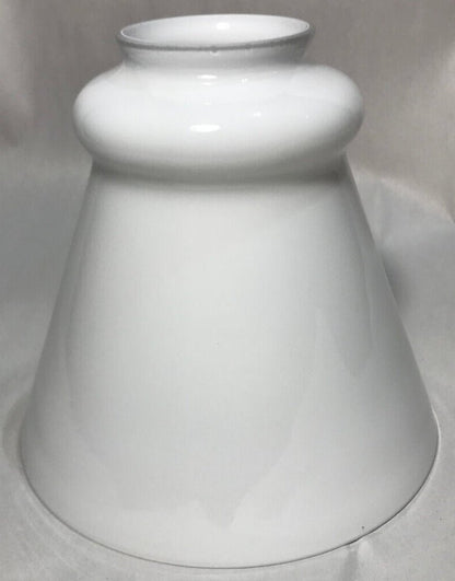 New 2 1/4" Fitter Clear Over Opal White Glass Fixture Lamp Shade, 5 1/8" Heght - Stone Door Lamps