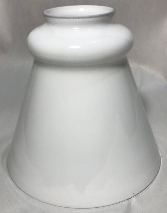New 2 1/4" Fitter Clear Over Opal White Glass Fixture Lamp Shade, 5 1/8" Heght - Stone Door Lamps