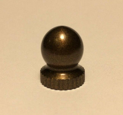 New Small Antique Bronze Knob Finial For Standard Lamp Harps, 9/16" ht. #BF958B - Stone Door Lamps