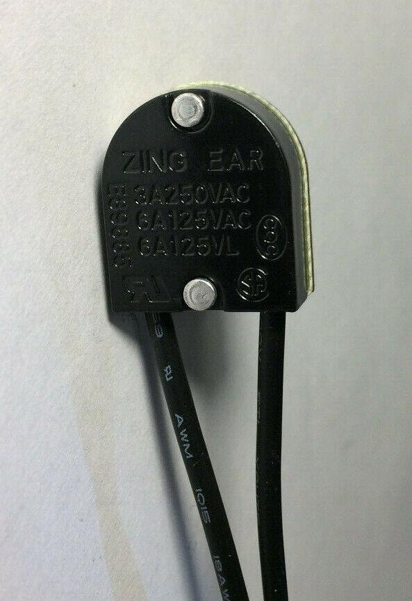 New On/Off Brass Plated Push Canopy Switch, 5/8" Shank, 6" Long Wire Leads CS407 - Stone Door Lamps