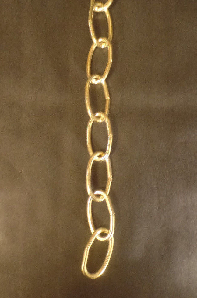 New 3' Brass Plated 8 Gauge Steel Chandelier Fixture Oval Lamp Chain #FC992