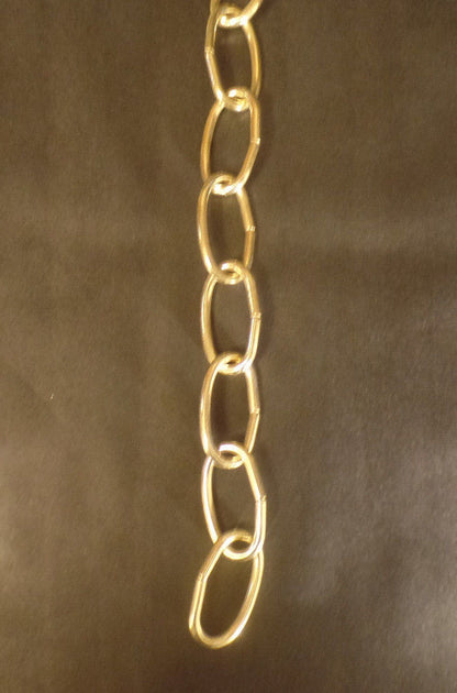 New 3' Brass Plated 8 Gauge Steel Chandelier Fixture Oval Lamp Chain #FC992