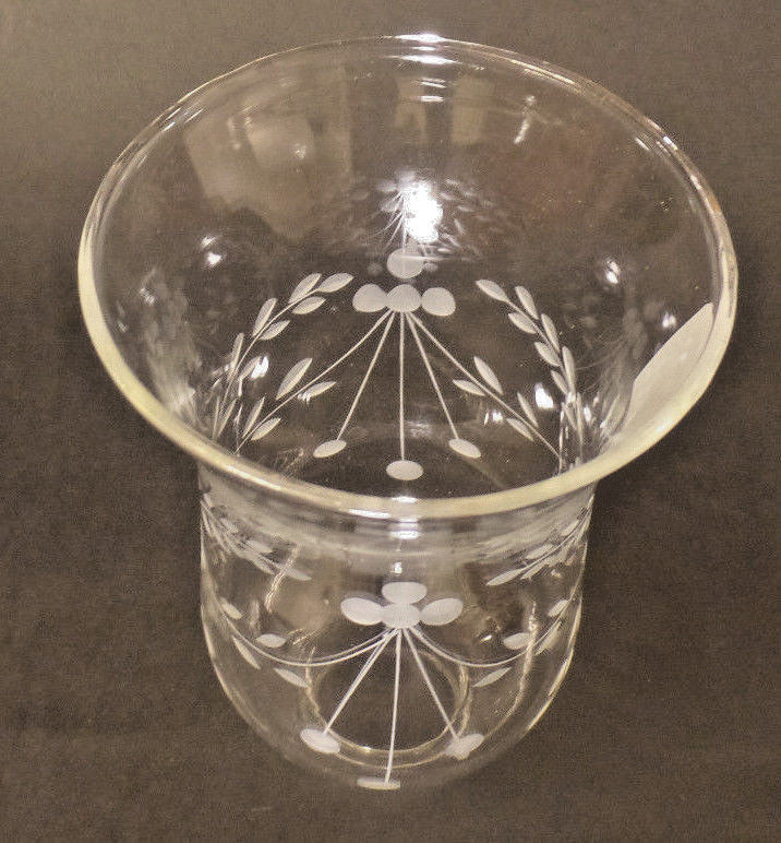 Clear Flower Glass Hurricane Lamp Shade Candle Chandelier Light, 3 1/2" x 6 1/2"