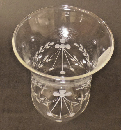 Clear Flower Glass Hurricane Lamp Shade Candle Chandelier Light, 3 1/2" x 6 1/2"