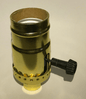 New 3 Way Turn Knob E26 Lamp Socket For Standard Bulbs, 1/4 IPS (1/2") Cap 349QC - Stone Door Lamps