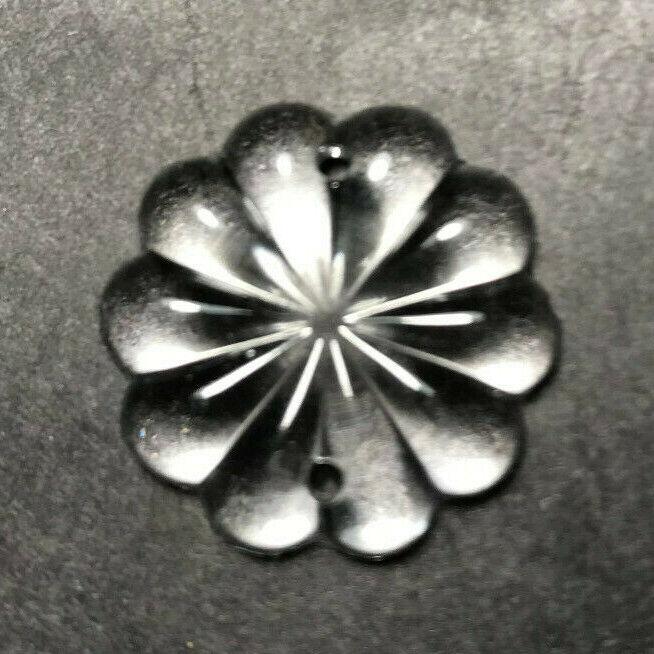 New 1" Clear Glass Pressed Rosette, Chandelier Prism Crystal Part, 2 Holes #753 - Stone Door Lamps