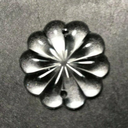 New 1" Clear Glass Pressed Rosette, Chandelier Prism Crystal Part, 2 Holes #753 - Stone Door Lamps