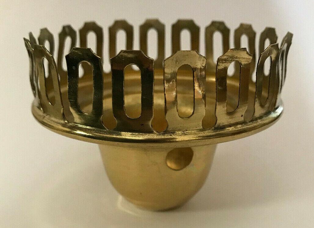 New Brass Gallery With Side Outlet For Key, 3" Fitter, 1/8 IP Bottom, #BG923 - Stone Door Lamps