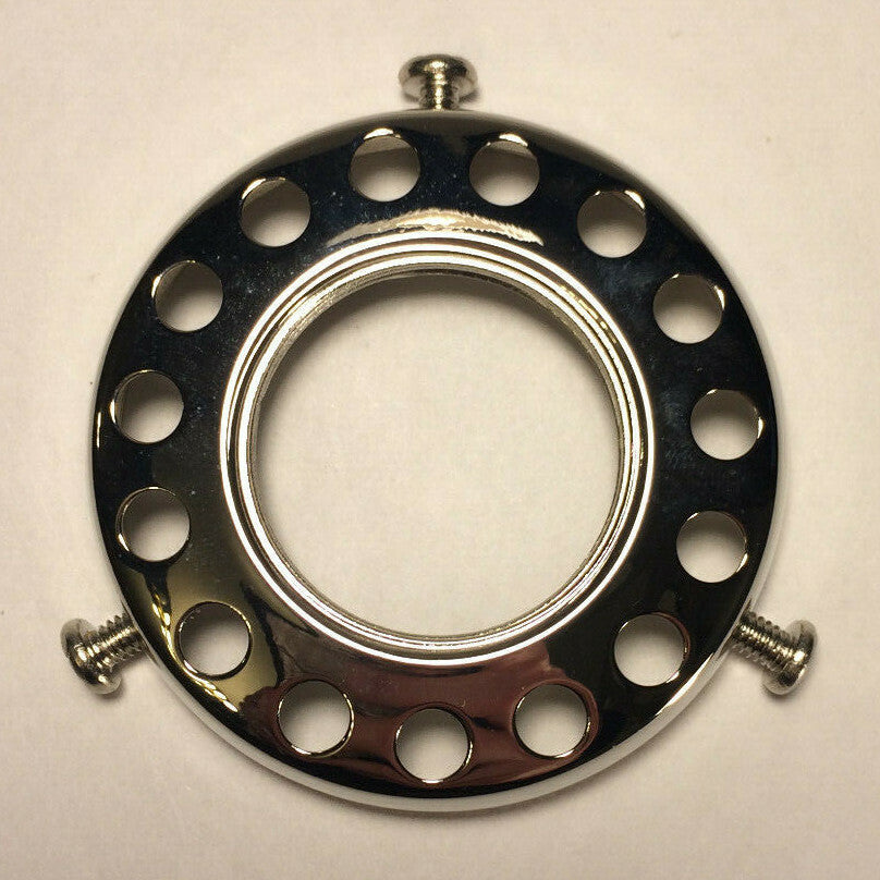 New 2 1/4" Fitter Screw-on Uno-type Brass Shade Holder Nickel Finish #SHH86N