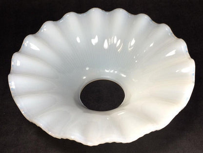 NEW 7 1/2" White Opal Glass Petticoat Oil Kerosene Lamp Chimney Shade PS645 - Stone Door Lamps