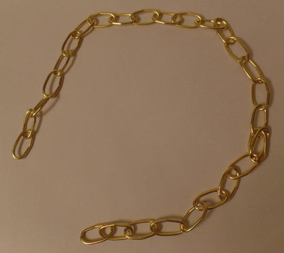 New 3' Brass Plated 10 Gauge Steel Chandelier Fixture Oval Lamp Chain #FC995