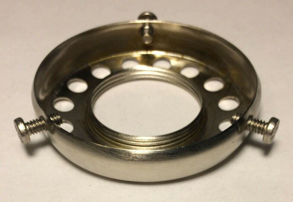 New 2 1/4" Fitter Screw - on Brass Uno Shade Holder Satin Nickel Finish #SHH86SN - Stone Door Lamps