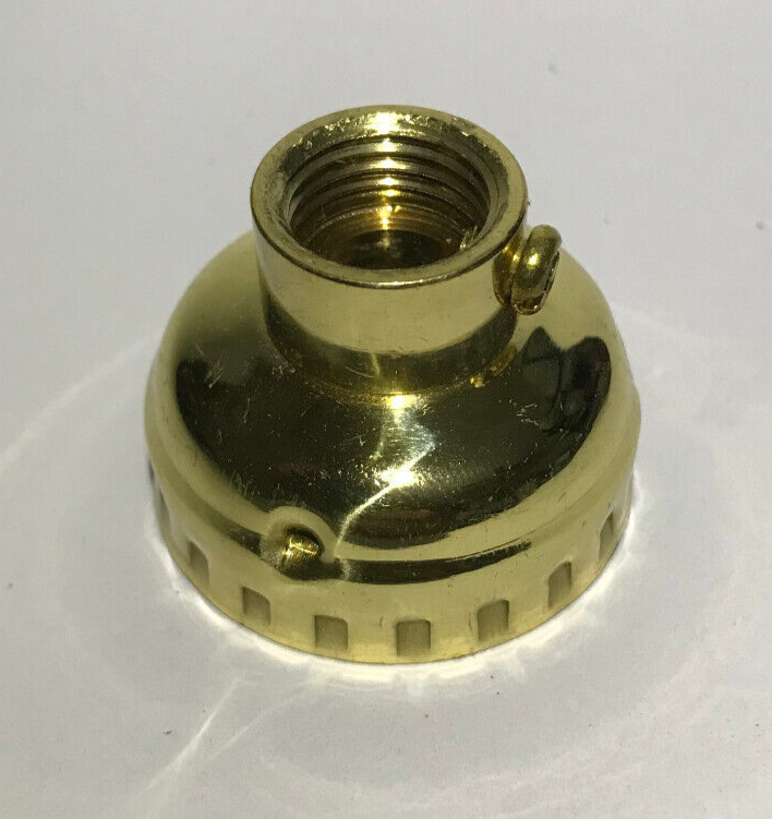 New Leviton Brand Brass Socket Cap With Set Screw, 1/4IP (1/2")  Polished SC300M