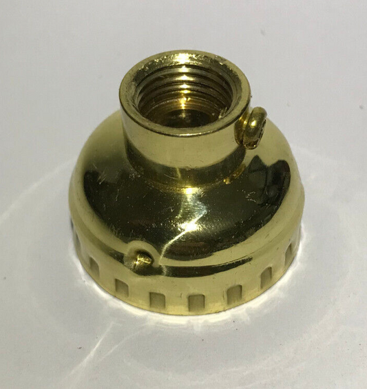 New Leviton Brand Brass Socket Cap With Set Screw, 1/4IP (1/2")  Polished SC300M
