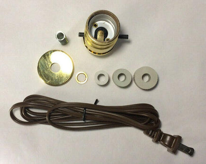 New Jug, Bottle Lamp Adapter Kit With 6 ft. Brown Cord And Hardware #JA336 - Stone Door Lamps