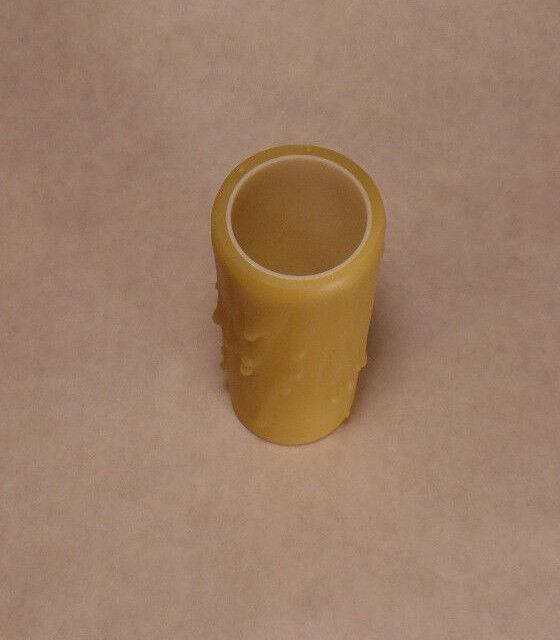 NEW 4" Gold PolyBeesWax Chandelier Standard Lamp Candle Cover with DRIPS CC912G - Stone Door Lamps