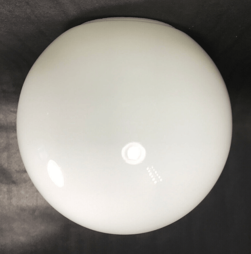 New 8" White Opal Glass Neckless Ball Pendant Shade, 4" Top Opening, USA, #BS856 - Stone Door Lamps