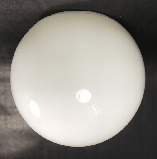 New 8" White Opal Glass Neckless Ball Pendant Shade, 4" Top Opening, USA, #BS856 - Stone Door Lamps