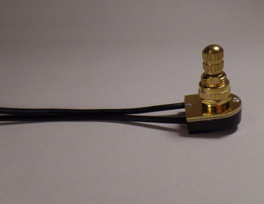 New Rotary Canopy Switch With Brass Tone Knob, 6" Wire Leads Lamp Part #RS400I - Stone Door Lamps