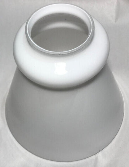 New 2 1/4" Fitter Clear Over Opal White Glass Fixture Lamp Shade, 5 1/8" Heght - Stone Door Lamps